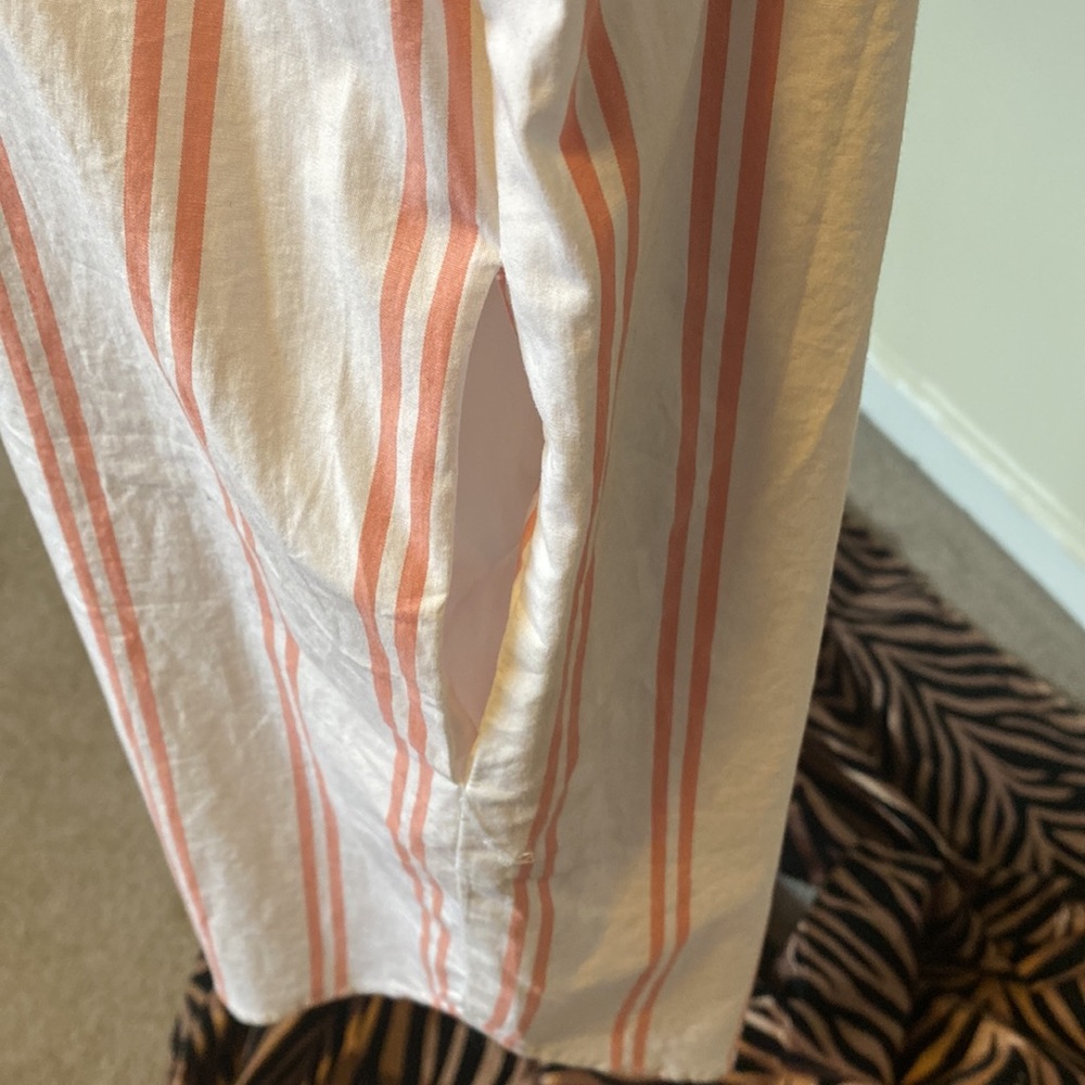 NWT ABERCROMBIE & FITCH RED & WHITE STRIPED SLEEVELESS COTTON SHIRT DRESS - Picture 5 of 12